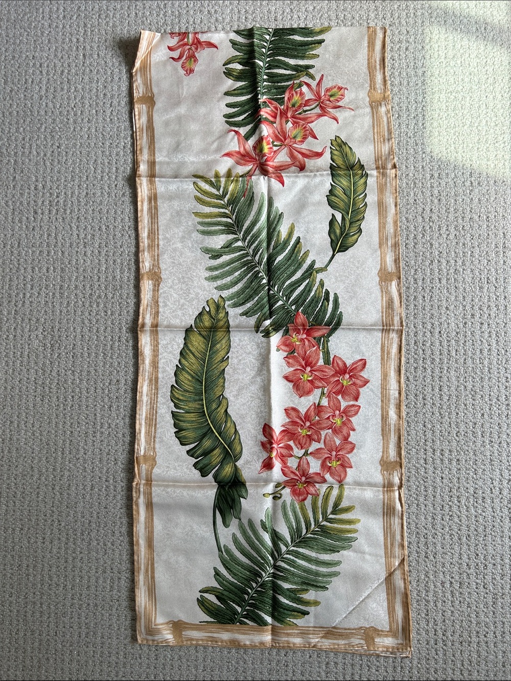 NEW Jim Thompson Thai Silk Botanical Print Scarf - Picture 6 of 8